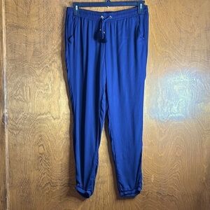 Lilly Pulitzer Blue Track Pants with Elastic Waistband Size M - EUC